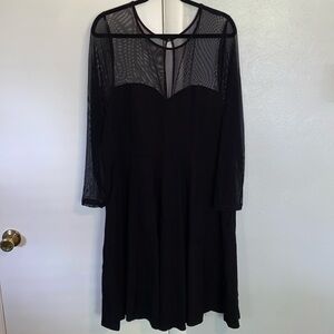 Sexy Black Dress with Sheer Neck & Sleeves by Torrid Size 20W